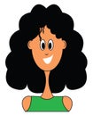 The girl in green, vector or color illustration