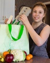 Girl with groceries