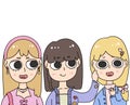 girl group gang illustration vector