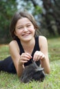 Girl with Guinea Pig Royalty Free Stock Photo