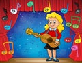 Girl guitar player on stage theme 2