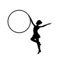 Girl gymnastic sport silhouette sportswoman hula hoop