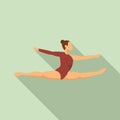 Girl gymnastics jump icon, flat style Royalty Free Stock Photo