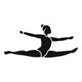 Girl gymnastics jump icon, simple style