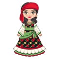 The girl in Gypsy dress. Historical clothes.