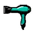 girl hair dryer game pixel art vector illustration Royalty Free Stock Photo