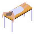 Girl hair removal icon, isometric style
