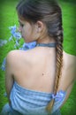 Girl with hairstyle fishtail