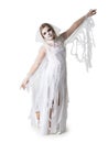 Girl in Halloween ghost costume