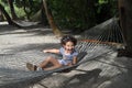 Girl in a hammock Royalty Free Stock Photo