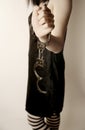 Girl in handcuffs Royalty Free Stock Photo