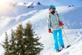 Girl has a fun on ski Royalty Free Stock Photo