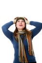 Girl in hat and scarf Royalty Free Stock Photo