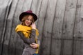 girl in hat and scarf Royalty Free Stock Photo