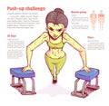 Girl have the exercise by push up.