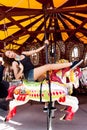 Girl having fun in amusement park Royalty Free Stock Photo