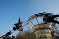 Girl having fun with Carousel Amusement Park Ride at the Luna (MENEGHINO) Park in Milan - ITA -2023 March