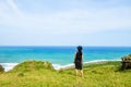 Girl having fun at Longpan Park, Kenting, Taiwan