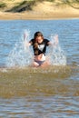 Girl having fun in water Royalty Free Stock Photo