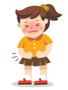 A girl having stomach ache. Royalty Free Stock Photo