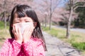 Girl with hay fever Royalty Free Stock Photo