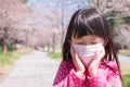 Girl with hay fever Royalty Free Stock Photo