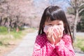 Girl with hay fever Royalty Free Stock Photo