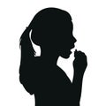 A girl head, body silhouette vector Royalty Free Stock Photo