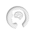 Girl head brain sign icon. Conceptual illustration of migraine in people. Silhouette of a child. Vector clipart illustration. Royalty Free Stock Photo