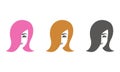 Girl head set vector designs pink orang gray