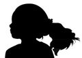 A girl head silhouette vector Royalty Free Stock Photo