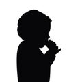 A girl head silhouette vector Royalty Free Stock Photo