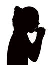 A girl head silhouette vector Royalty Free Stock Photo