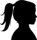 A girl head, silhouette vector