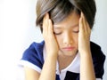 Girl with headache Royalty Free Stock Photo