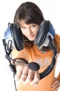 Girl with headphones