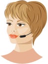 Girl headset support Royalty Free Stock Photo