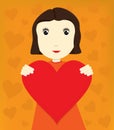 Girl with heart Royalty Free Stock Photo