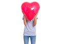 Girl with heart shaped balloon Royalty Free Stock Photo