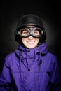 Girl with helmet and goggles Royalty Free Stock Photo