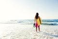 Girl with her bodyboard