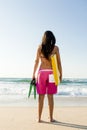 Girl with her bodyboard Royalty Free Stock Photo