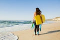 Girl with her bodyboard Royalty Free Stock Photo