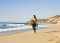 Girl with her bodyboard Royalty Free Stock Photo