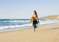 Girl with her bodyboard Royalty Free Stock Photo