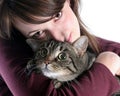 Girl and her cat Royalty Free Stock Photo