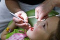 Girl at her dentists office Royalty Free Stock Photo