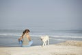 Girl with her dog Royalty Free Stock Photo