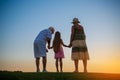 Girl and her grandparents. Royalty Free Stock Photo