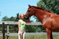 Girl with her horse Royalty Free Stock Photo